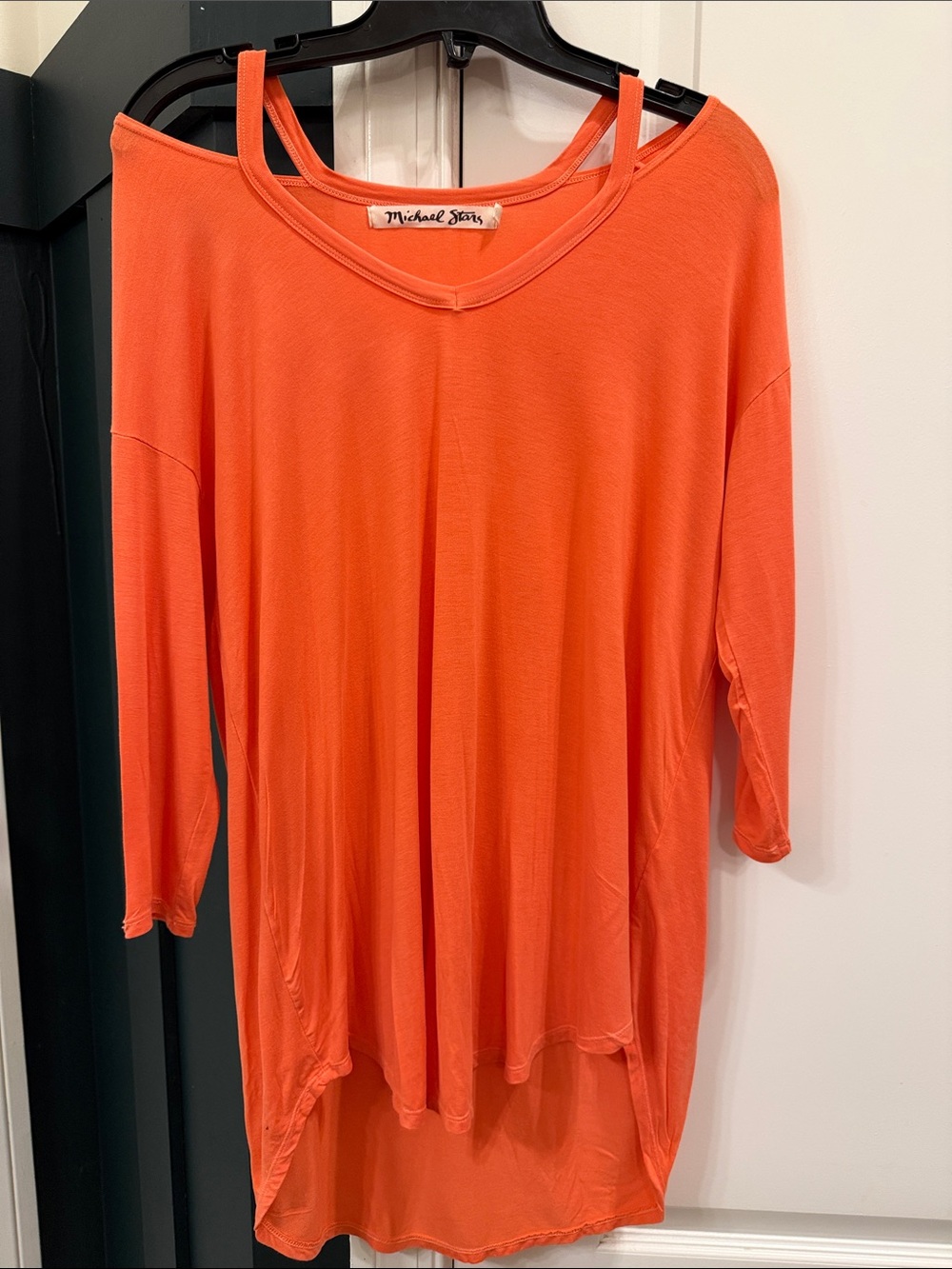Michael Stars Orange Split-Shoulder Tunic